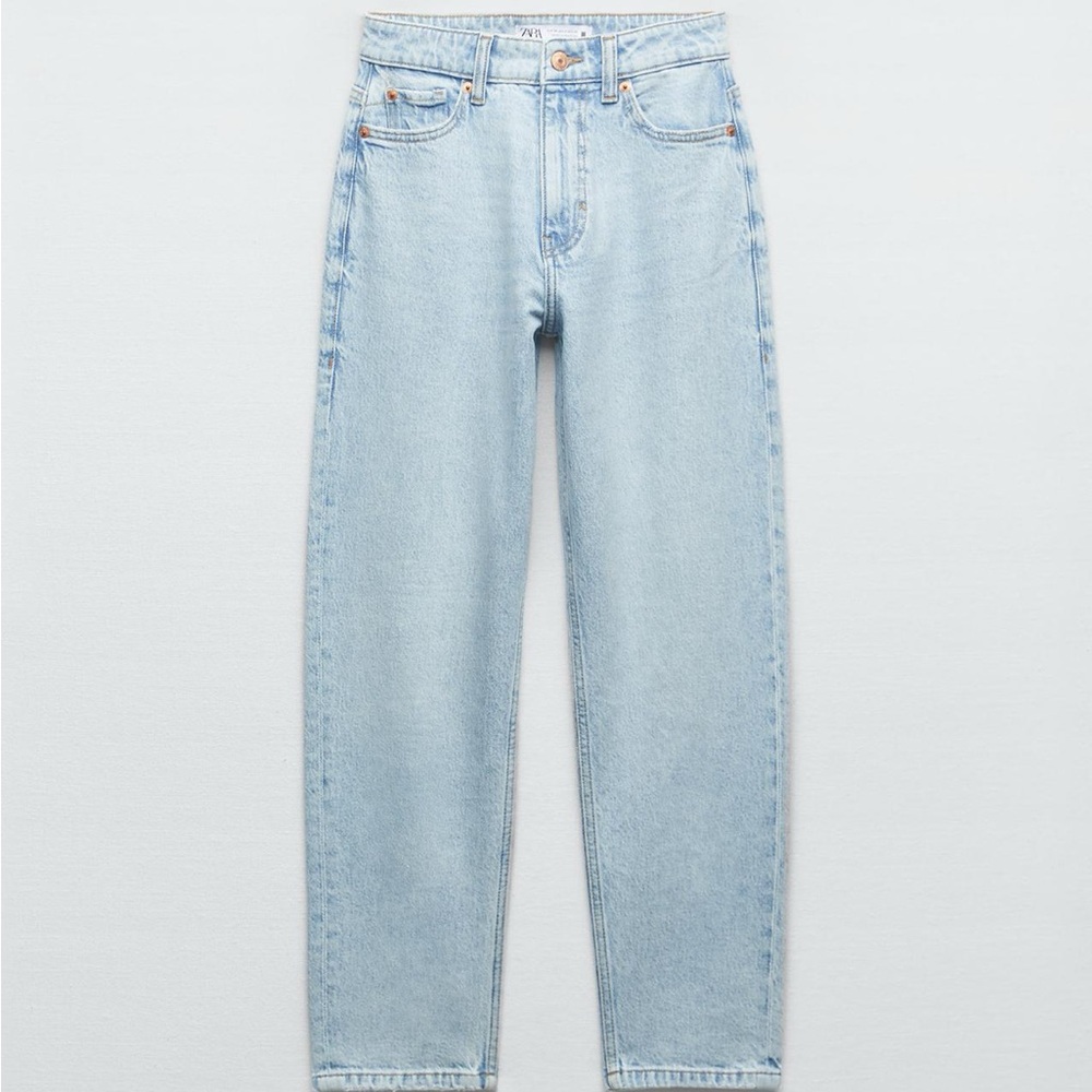 Zara Light Blue Straight Leg Jeans